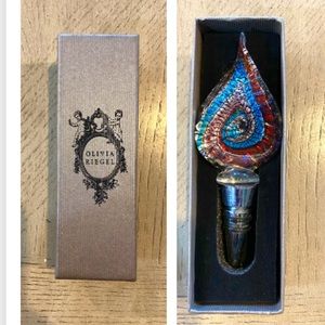 NWT Olivia Riegel blown glass wine stopper. Mint!